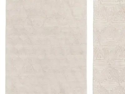 KAVNI HAND-KNOTTED WOOL and SILK RUG 3D model