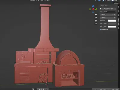 Brick barbecue 01 3D model