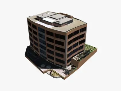 Colonial Building Low-poly 3D model