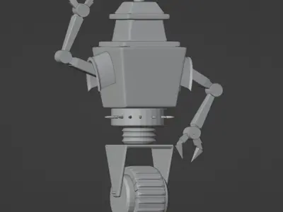 Metal Robot Low-poly 3D model