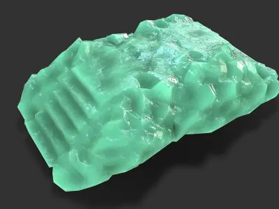 Stairs stone staircase 09 Low-poly 3D model