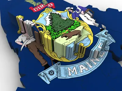 Maine Political Map 3D model