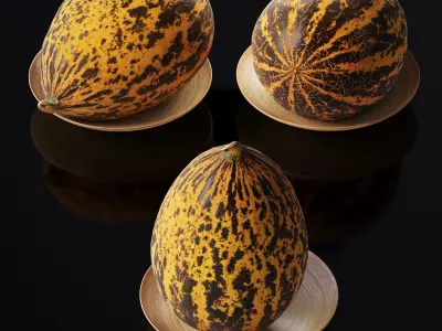 Turkish melon Kirkagach Low-poly 3D model