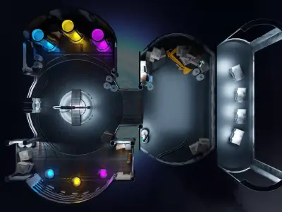 Sci-fi Hideout Low-poly 3D model