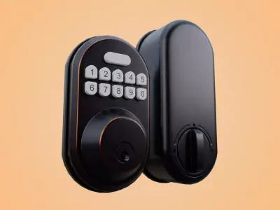 Security Door Digital Lock Low-poly 3D model