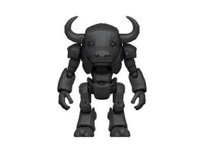 Buffalo Cyborg Low-poly 3D model