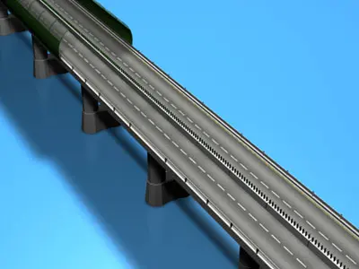 Highway viaduct 3D model