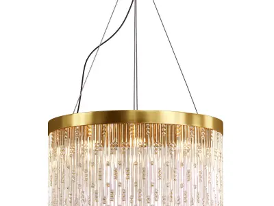 Chandelier gold and glass hanging Low-poly 3D model