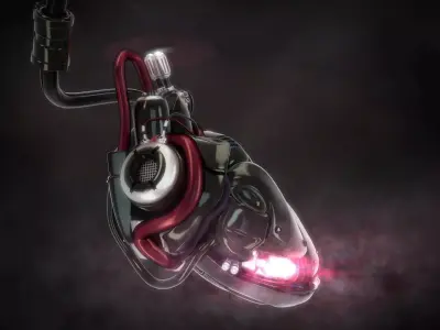 cyber heart concept 3D model