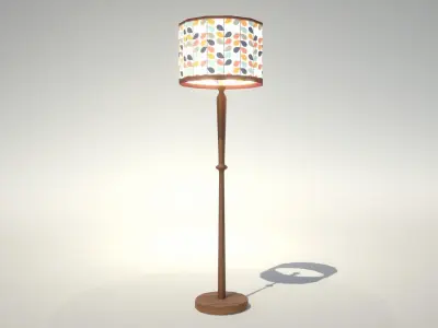 Vintage Floor Lamp Low-poly 3D model
