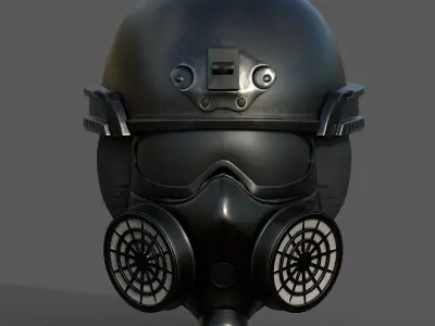 Helmet scifi space millitary fantasy human combat armor Low-poly 3D model