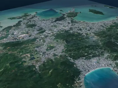 Phuket 3D City Model Based On Real Scale GIS and OSM  Low-poly 3D model