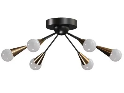  Andrea 6 Light Metal Semi Flush Mount 3D model