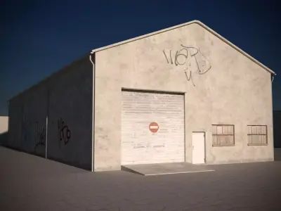 Warehouse 02 Low-poly 3D model