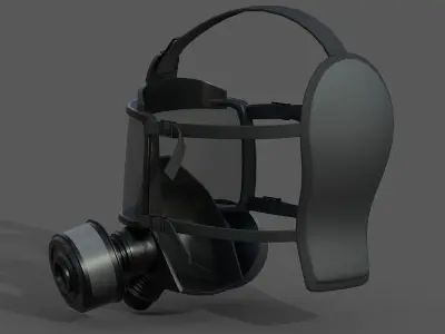 Gas mask helmet 3d model military combat fantasy  Low-poly 3D model