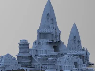 Wizards Master Fortress Towers 3 3D model