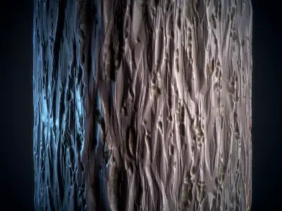 Tree Bark Stylized - VOL 08 - SBsar - Maps 3D model