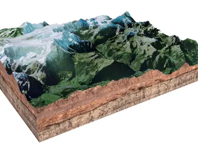 Lauterbrunnen Alps Switzerland 3D model