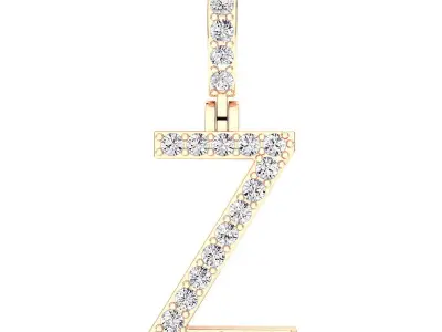 Alphabet Z-letter single row pendant 3D print model