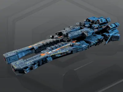 SF Dreadnought 2B Low-poly 3D model