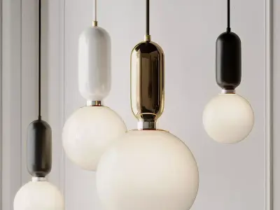 Modern Simple Led Pendant Lights - Glass Ball 3D model