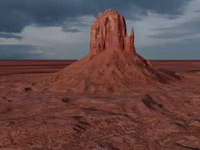 Monument Valley East Mitten Butte Low-poly 3D model