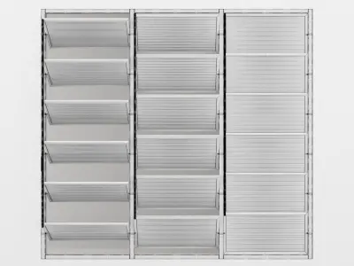 Aluminium window 14 3D model