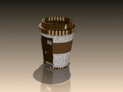 Coffeeshop Booth Cup 3D model