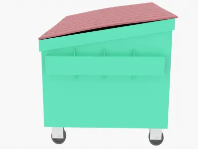 Dumpster trash can on wheels Low-poly 3D model