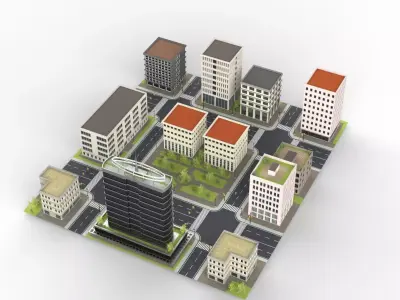 CITY 01 Low-poly 3D model