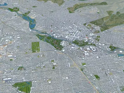 Boise City Idaho USA Low-poly 3D model
