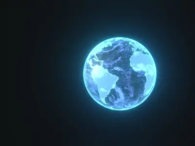 Planet Earth Hologram 6 Variations Sci-Fi 3D Model Low-poly 3D model