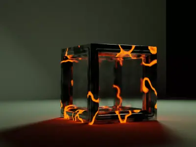 Sci-fi Container with lava fissure 3D model