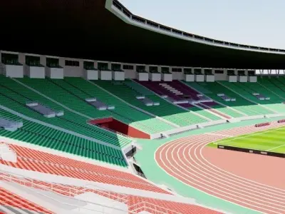 Prince Moulay Abdellah Stadium - Morocco Low-poly 3D model