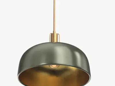 Dekum Metal Dome Pendant PBR 3D model
