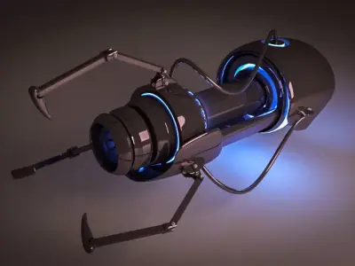 Sci-fi robotic gun Low-poly 3D model