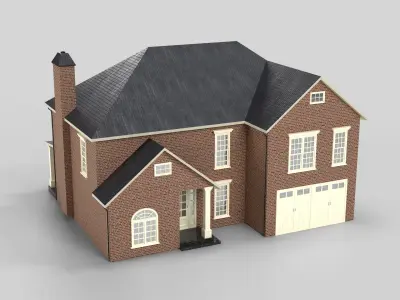 British House Design 12T4  Low-poly 3D model