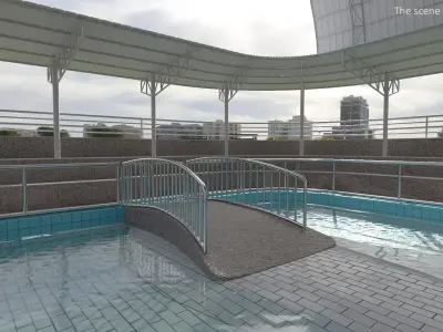  Crocodile Show Arena with Arched Roof Structure 