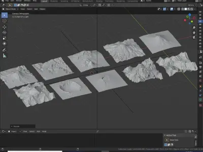 Volcano Mountains Pack 3D model