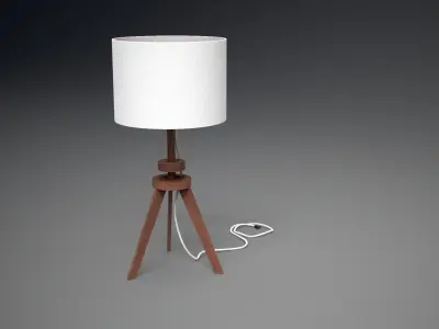 Lauters Lamp walnut Low-poly 3D model