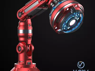 Sci-Fi Lamp Rigged 3D model
