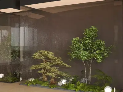 Indoor landscape installation 3D model