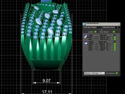 Diamond Ring for Women 3D print model 30