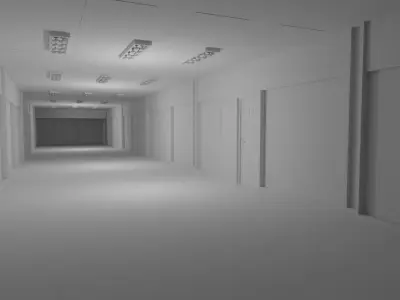 Hotel Corridor No Material 3D model