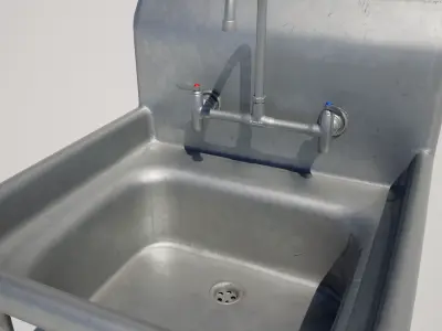  Industrial Sink Low-poly 3D model