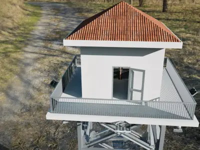 Military Base  Watchtower Guard Tower  FBX BLEND OBJ Low-poly 3D model