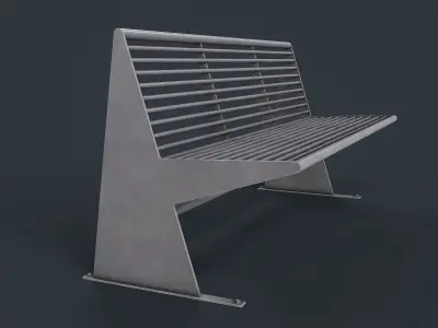 Metal Modern Bench 33 PBR Game Ready Low-poly 3D model