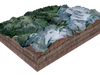 Lauterbrunnen Alps Switzerland 3D model