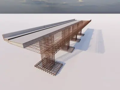 Structural engineering of Metal bridge structure 3D model get