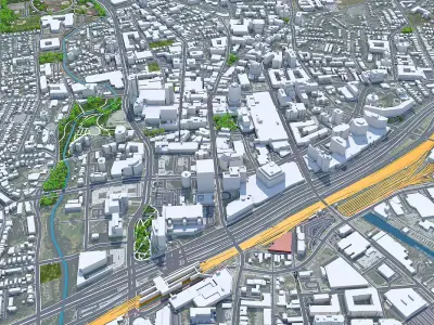 Stamford Connecticut USA Low-poly 3D model
